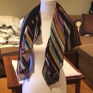 Pretty Sheer Multi color striped scarf